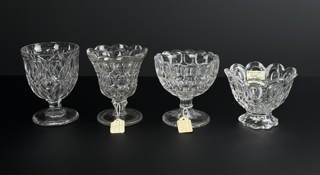Collection of Footed Flint Glass Goblets (1 of 9)