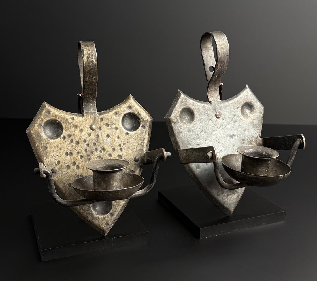 German Wrought Iron Gimbaled Candle Holders (1 of 11)