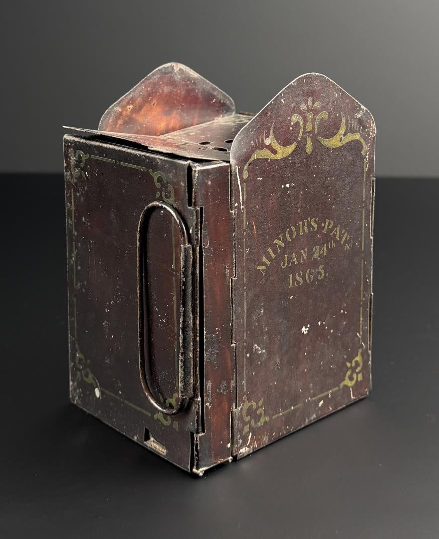 J.A. Minor Patent Folding Lantern: Nice example.