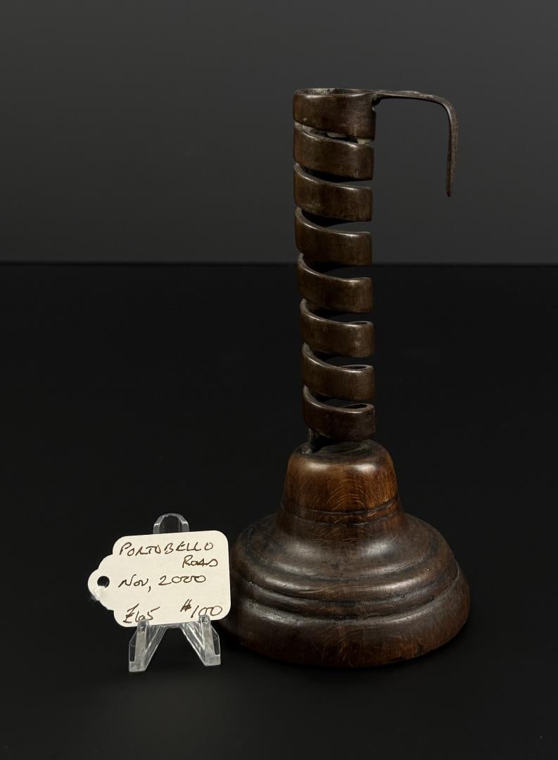French Rat De Cave Spiral Cellar Candlestick: 18th Century. 3 3/8" diameter by 6 3/4" tall.
