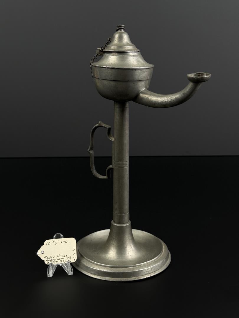 Dutch Pewter Whale Oil Lamp (1 of 10)