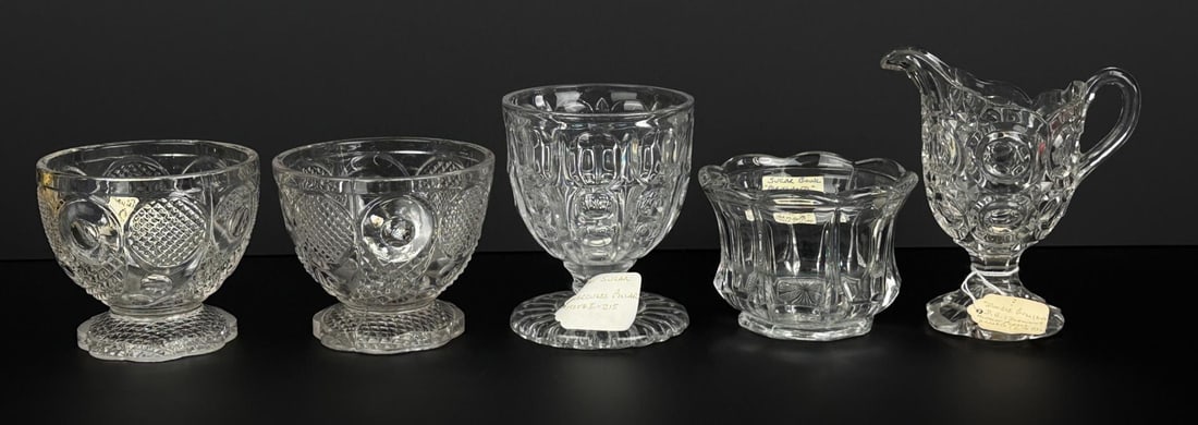 Collection of Flint Glass: Largest is 5 1/4" tall.