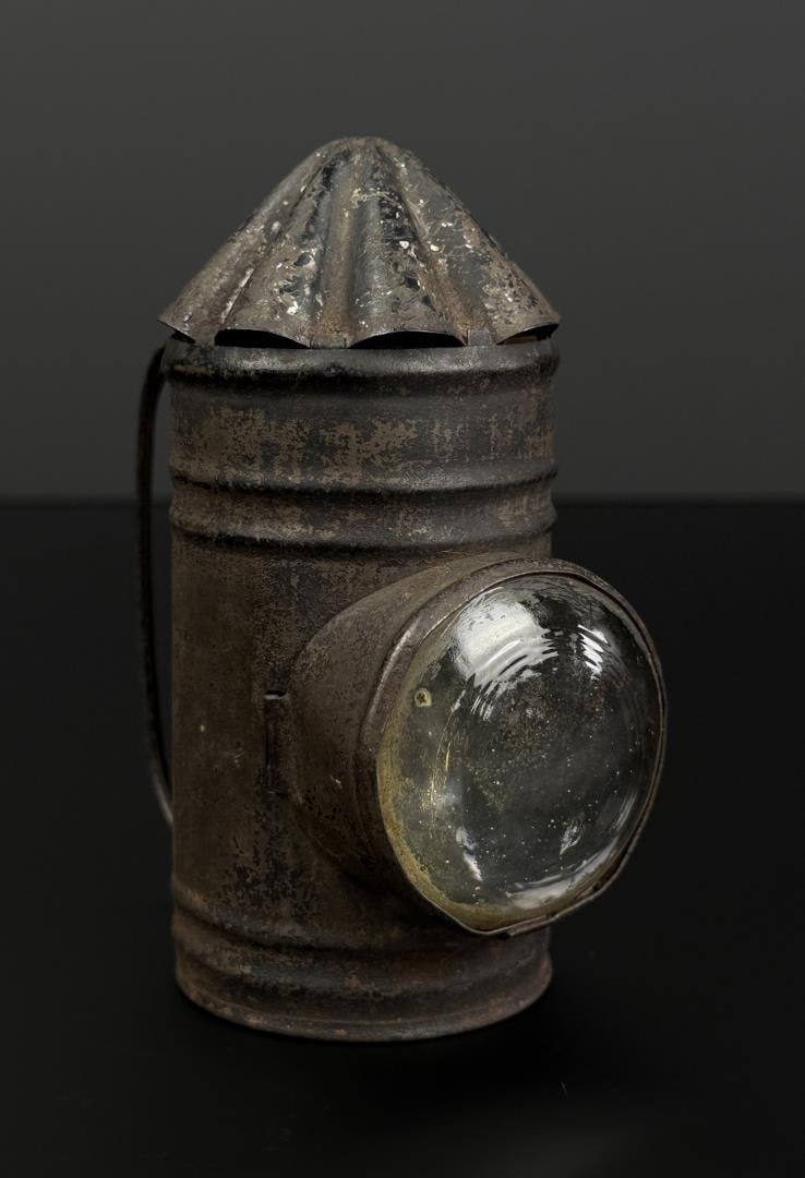 Antique Bullseye Police Dark Lantern: 4 1/2" tall.