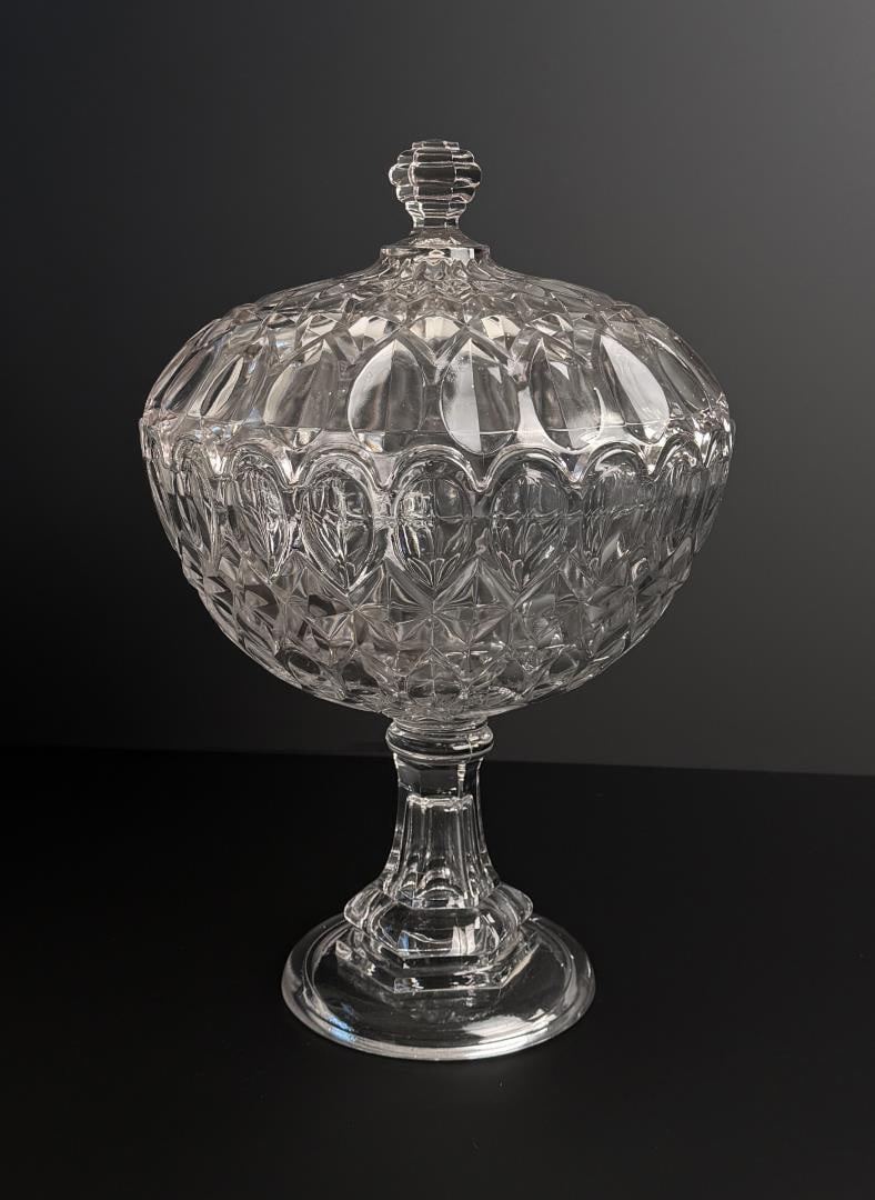 Flint Glass Victoria Covered Compote Dish (1 of 8)