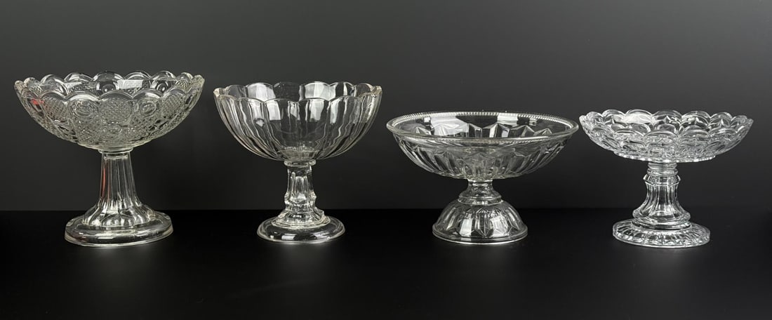 EAPG Flint Glass Footed Compotes - 10