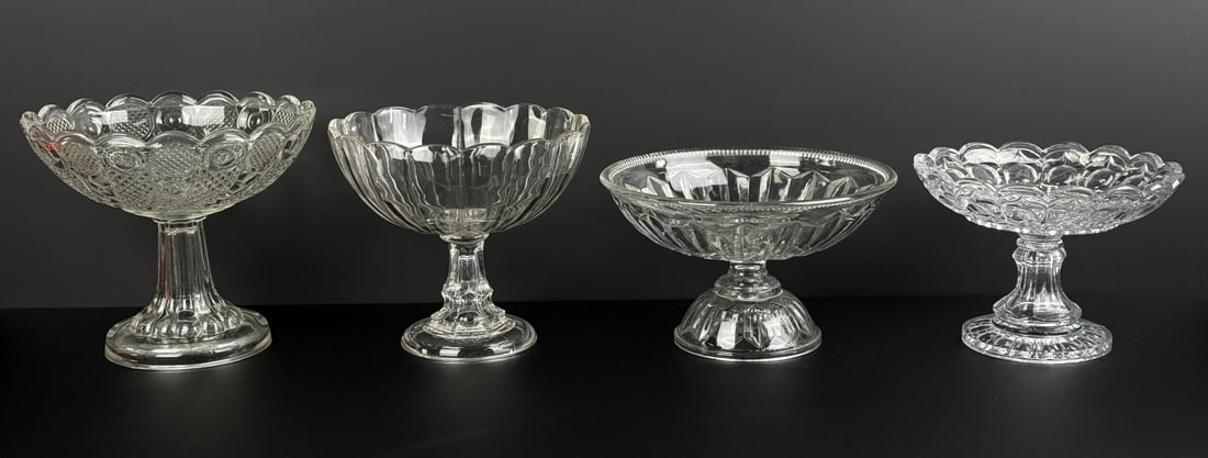 EAPG Flint Glass Footed Compotes - 11