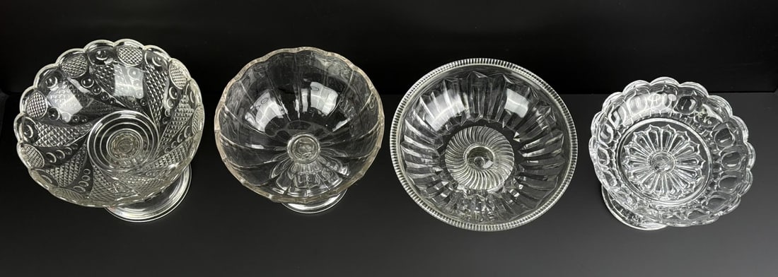 EAPG Flint Glass Footed Compotes - 12