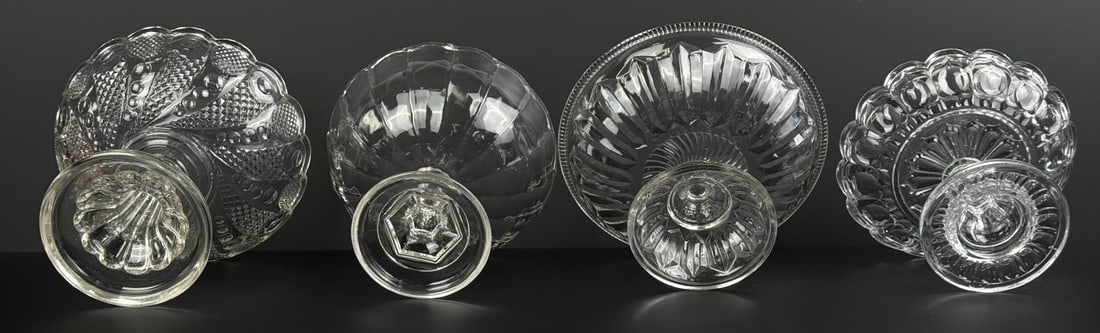 EAPG Flint Glass Footed Compotes - 13