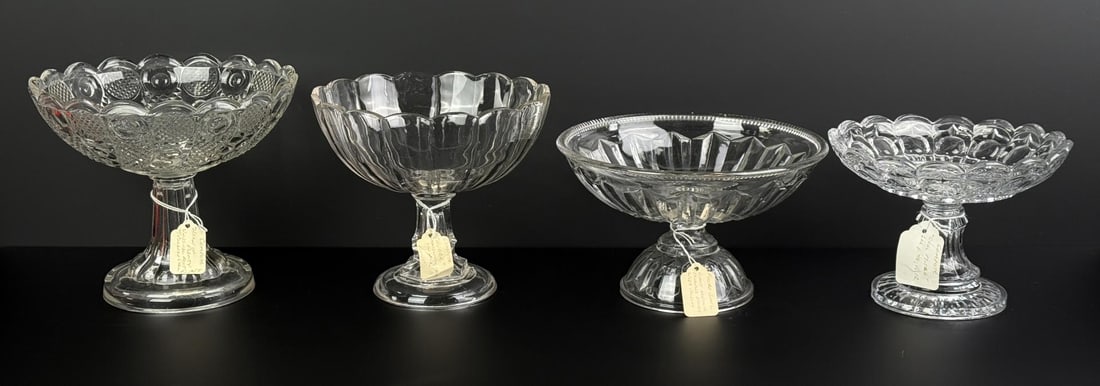EAPG Flint Glass Footed Compotes