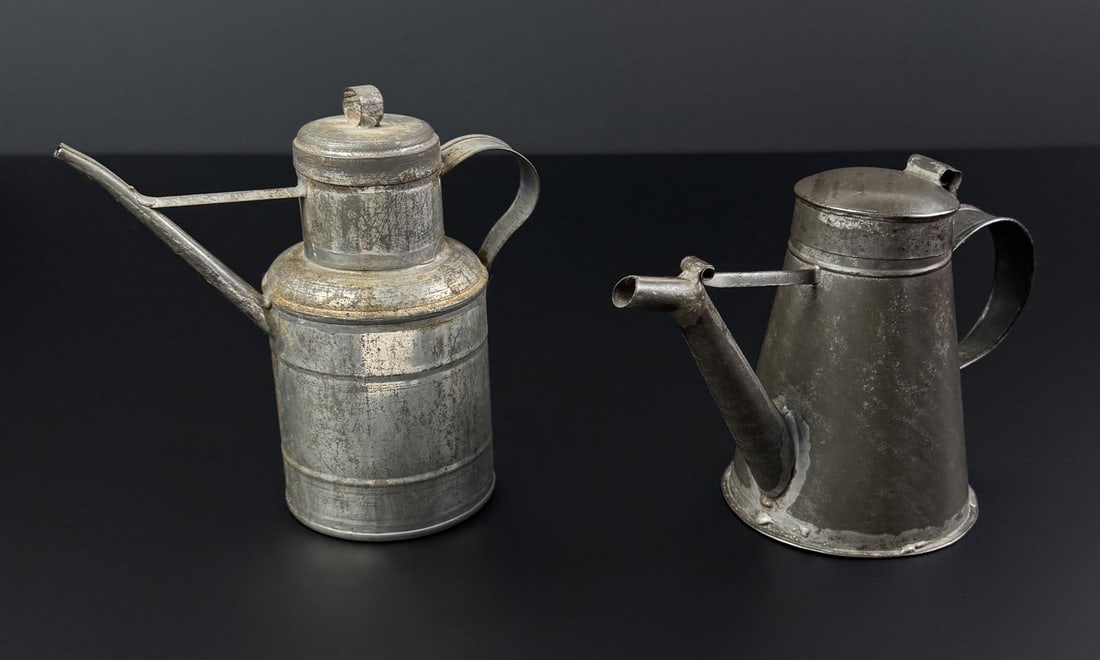 Tin Whale Oil Lamp Filler Cans: Nice grouping.