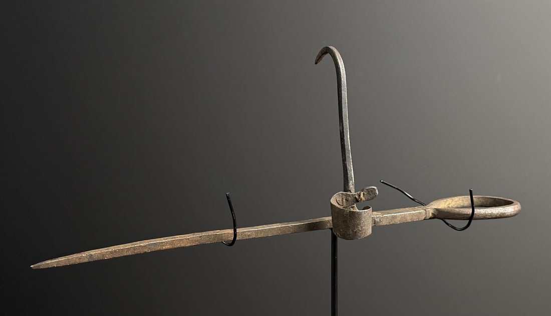 Antique Butte Montana Miners Candlestick: 12" long.