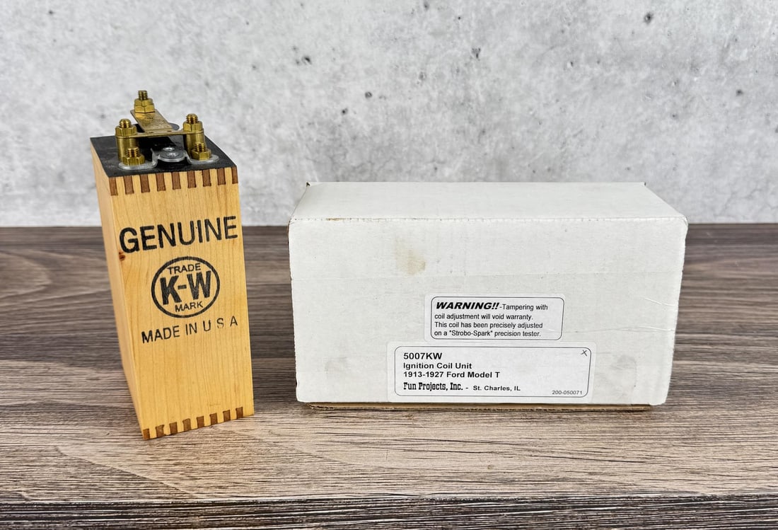 K-W 1913-1927 Ford Model T Ignition Coil Unit: Nice example in box.