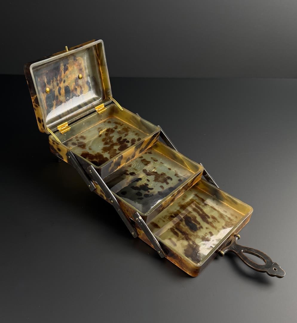 Tortoise Shell Box Montana Residents Only: 5 1/4" by 4" by 3 7/8". No sales outside of the state of Montana. Anyone attempting to purchase that resides in a different state will have their bidding privilege's revoked indefinitely.