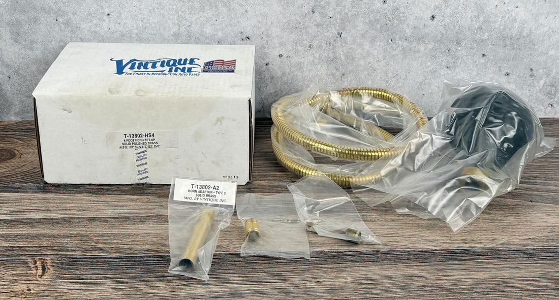 Vintique Model T Foot Bulb Horn: Bulb, line and fittings, actual horn not included.