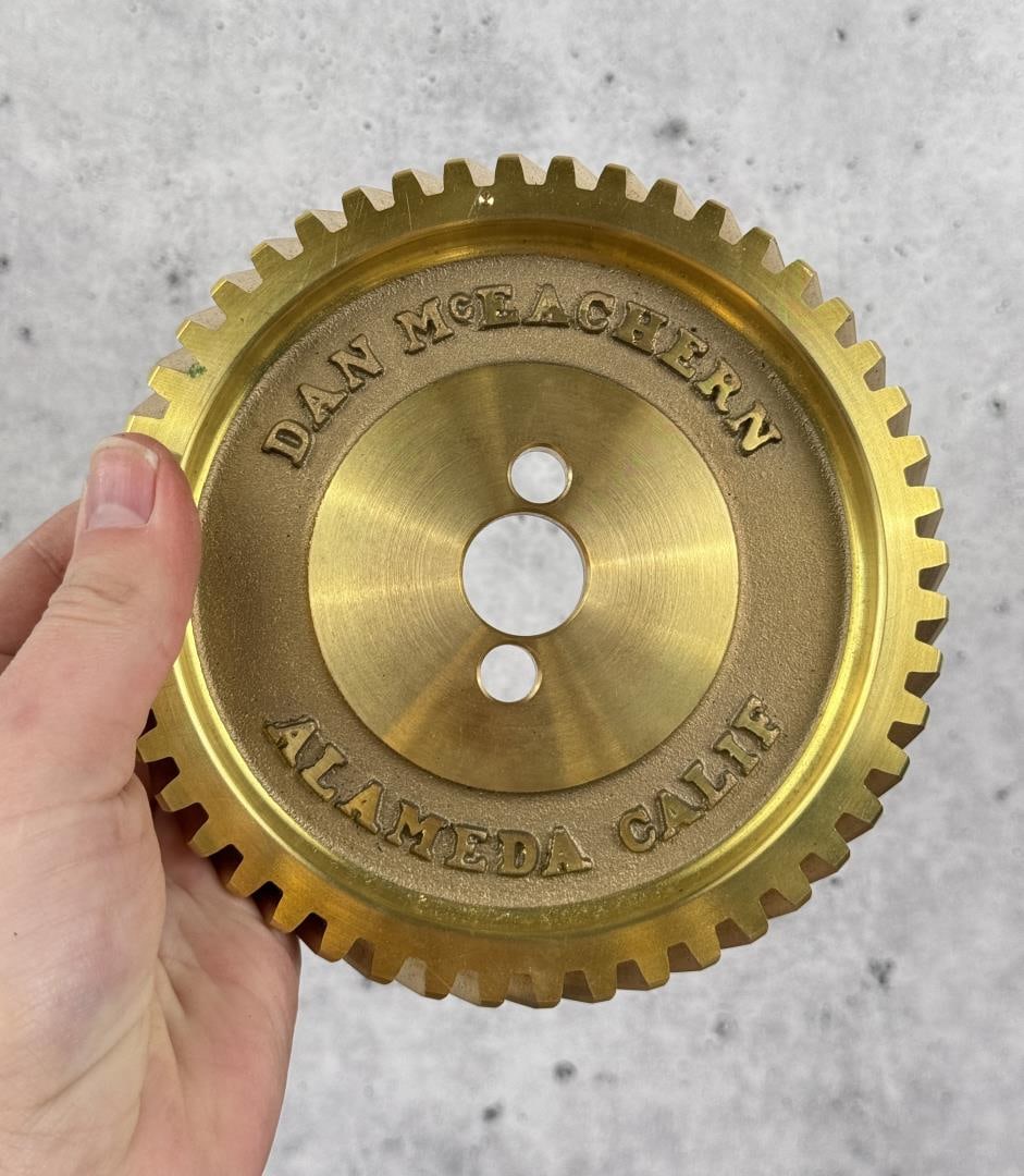 Ford Model T Large Timing Gear by Dan McEachern: Made in Alameda California. For T/A model years 1909-1927. 5 3/8" diameter.