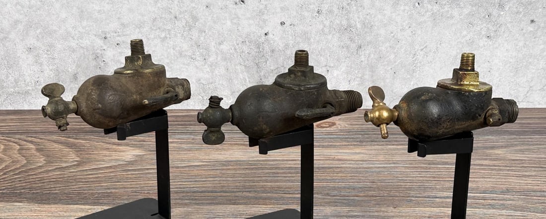 Ford Model T Brass Gas Tank Bulb Sediment Bowl: Original, group of 3.