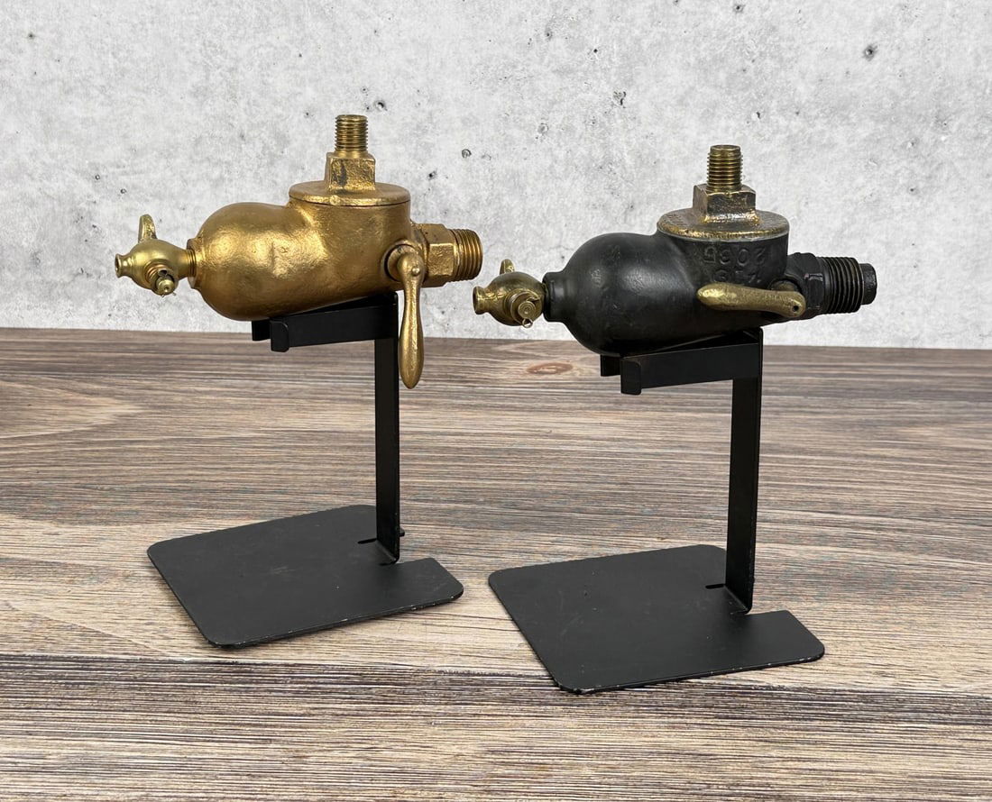 Ford Model T Brass Gas Tank Bulb Sediment Bowl: Group of 2. 6" long.