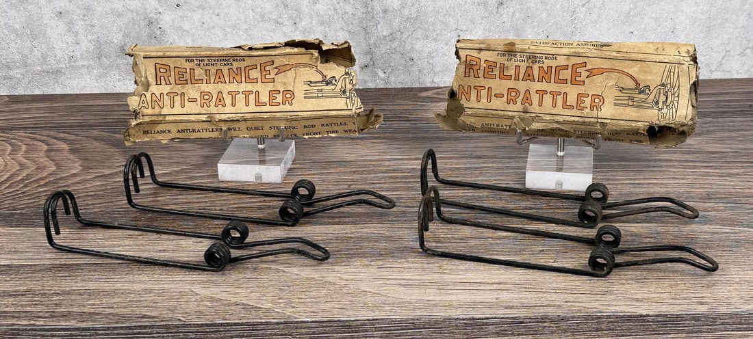 Reliance Anti Rattler Steering Implements: For early model cars to reduce wheel wobble, Ford Buick Model T and A. Original unused parts.