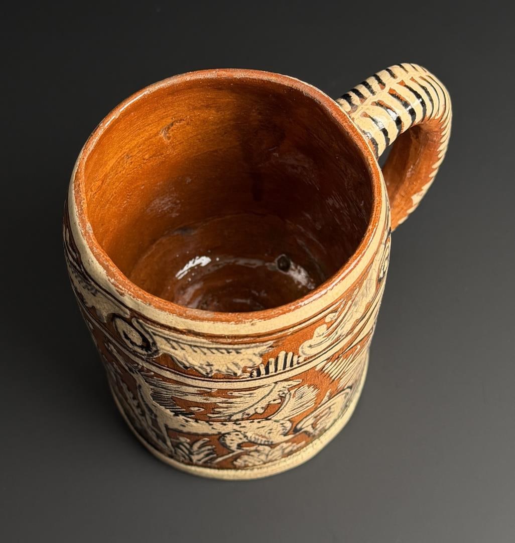 Redware Slip Decorated Mug - 4