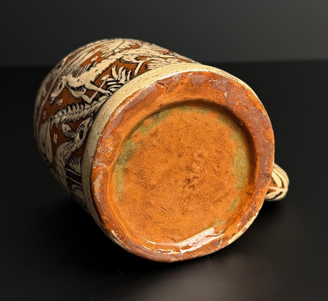 Redware Slip Decorated Mug - 5