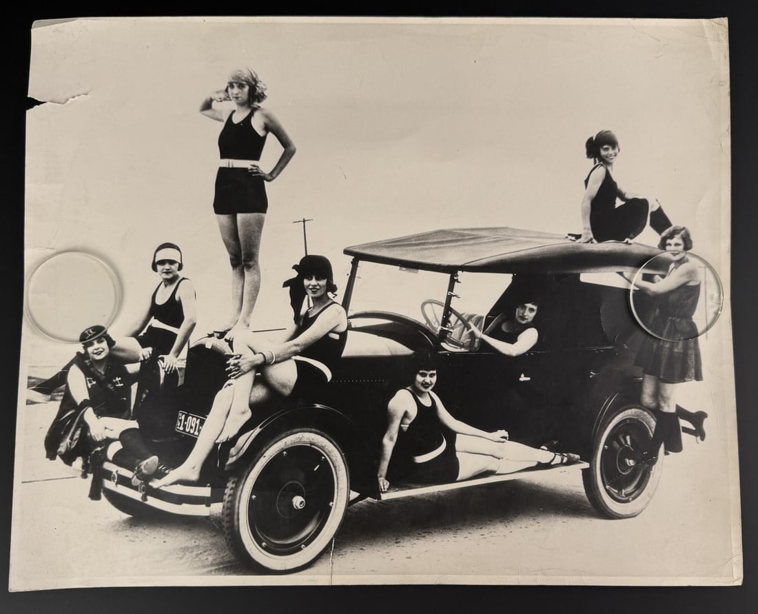 Mack Sennett Bathing Beauties Car Photo: 16" by 19 3/4"