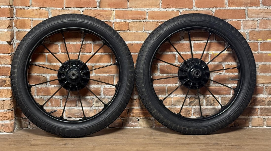 Unusual Ford Model A T Keyed Rims Tires: 27 1/2" diameter with tires.