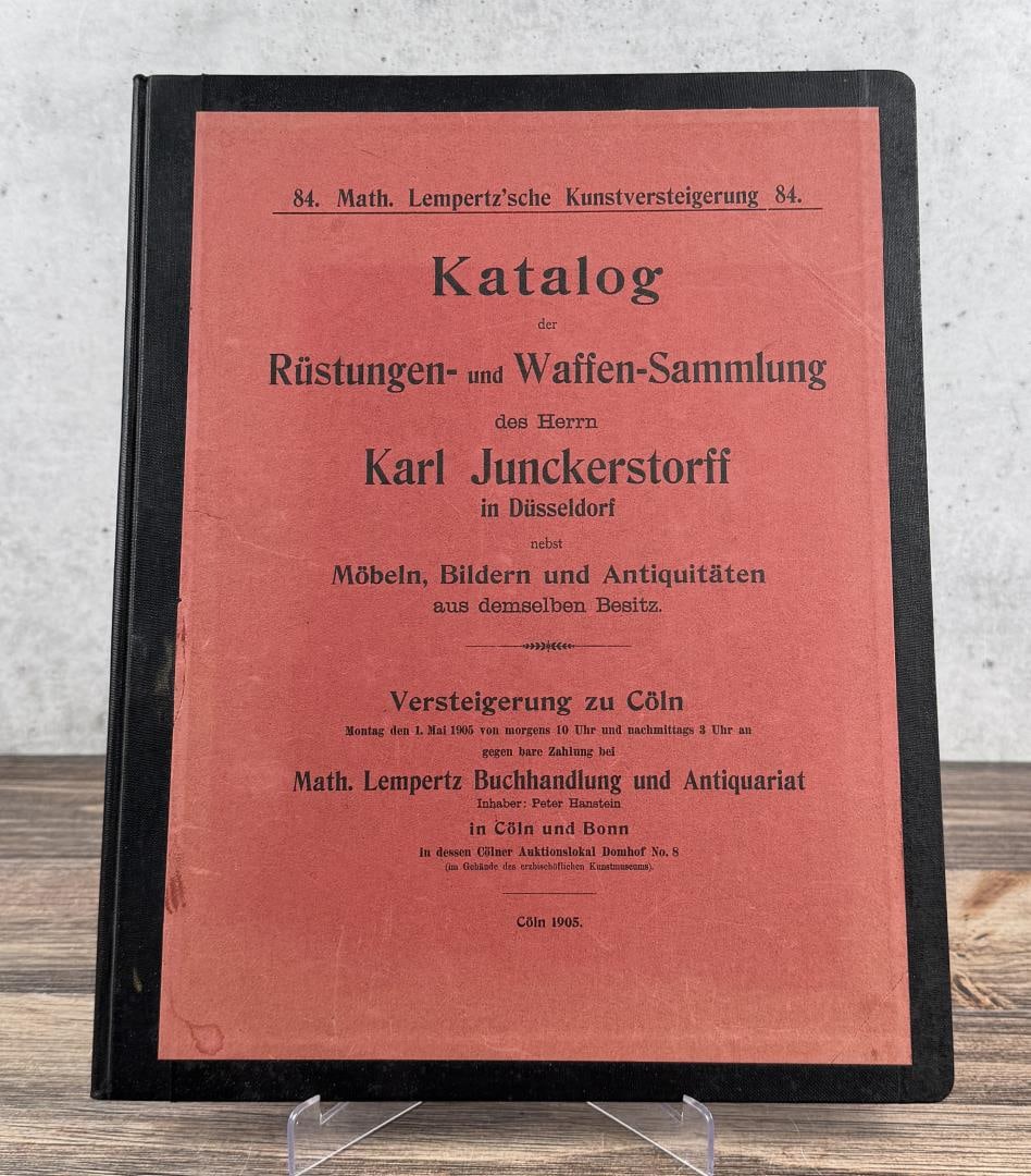 Karl Junckerstorff Auction Catalog: Lempertz'sche Art Auction 84. Auction in Cologne, Germany on Monday, May 1, 1906.