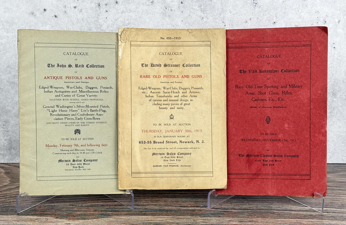 Collection of Merwin Sales Co Auction Catalogs: 1911-1913. Collections include the John S. Reid Collection, David Strasser Collection, and The Van Kensselaer Collection.