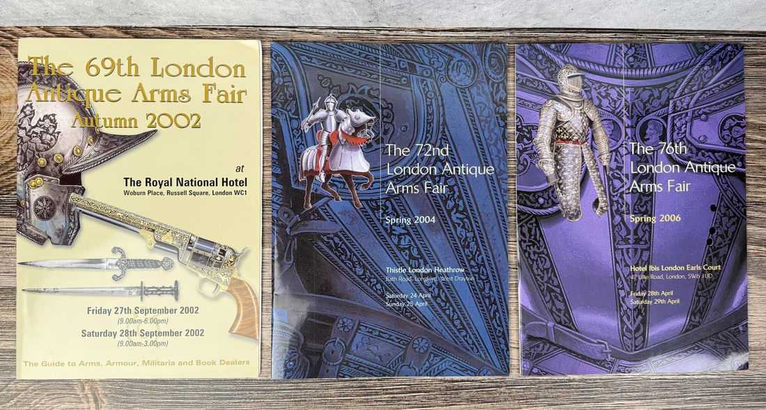 Collection of London Antique Arms Fair Guides: 2002-2006.