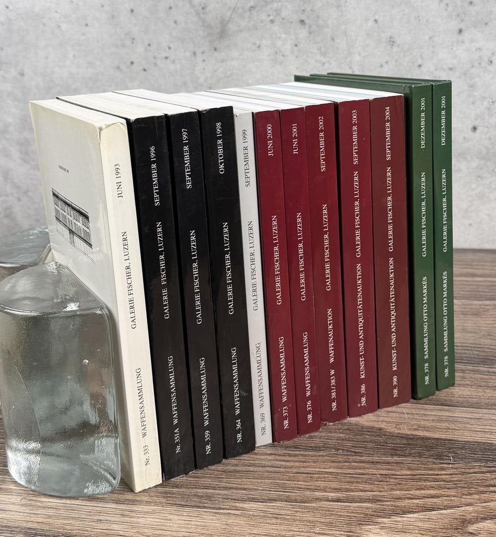 Gallery Fischer Swiss Weapon Auction Catalogs: 1990s - 2000s catalogs of Galerie Fischer, Waffenauktion. Nice group of 12.