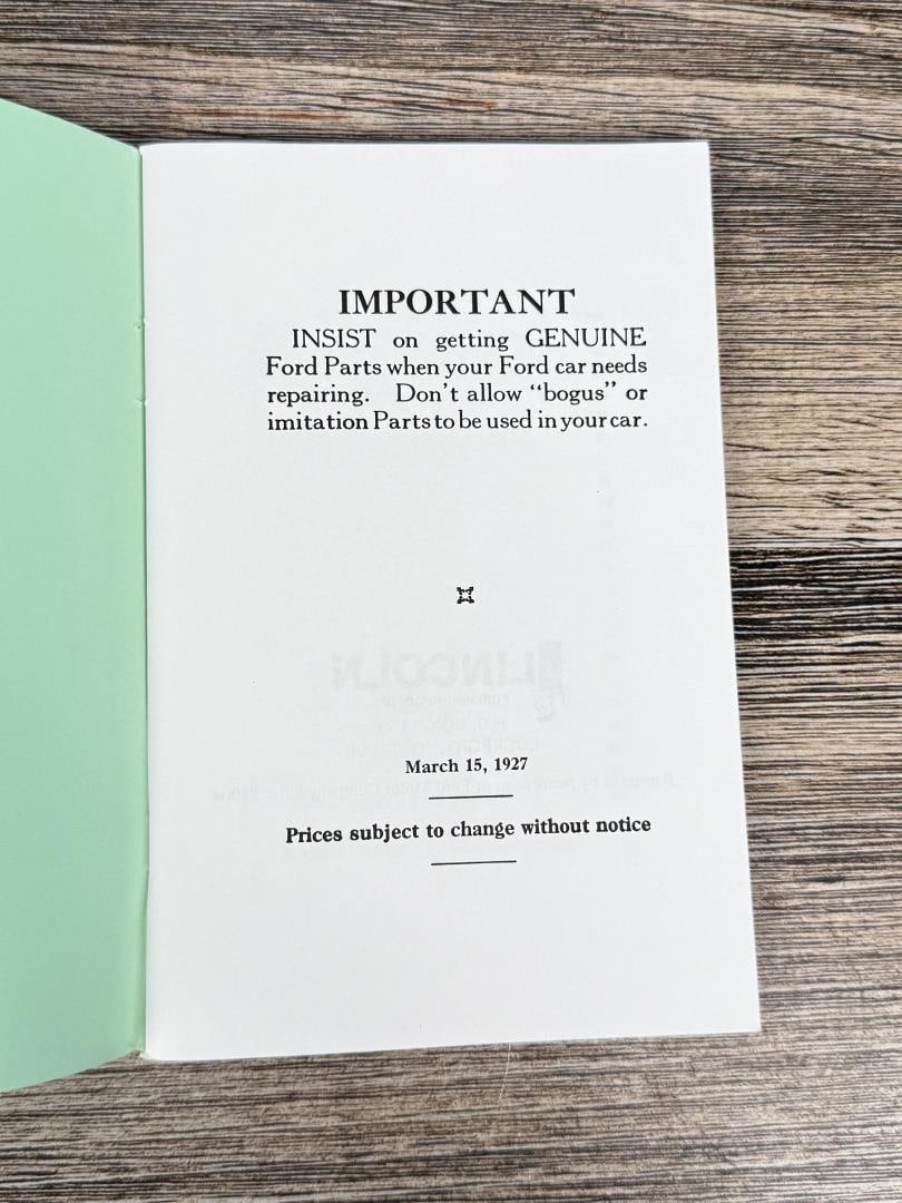 Ford Model T Price Lists - 5