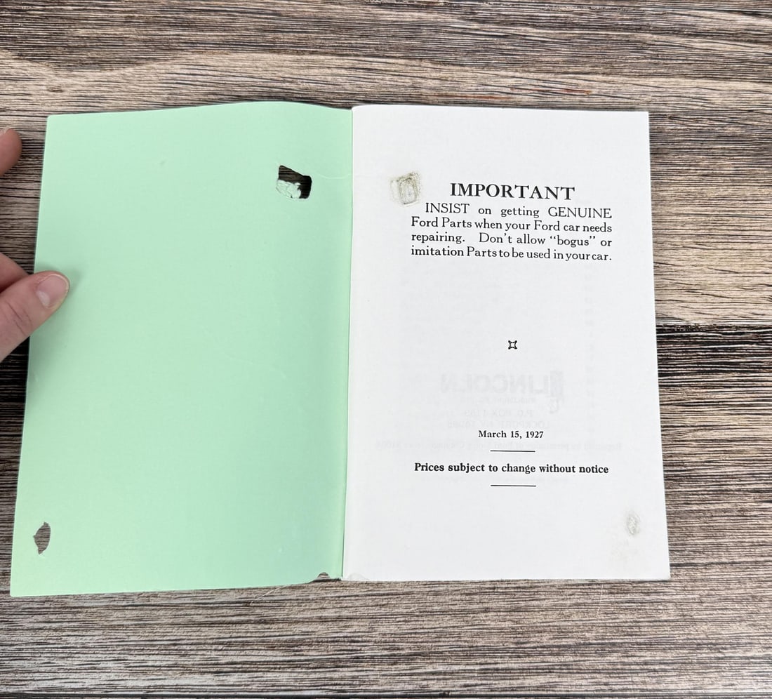 Ford Model T Price Lists - 7