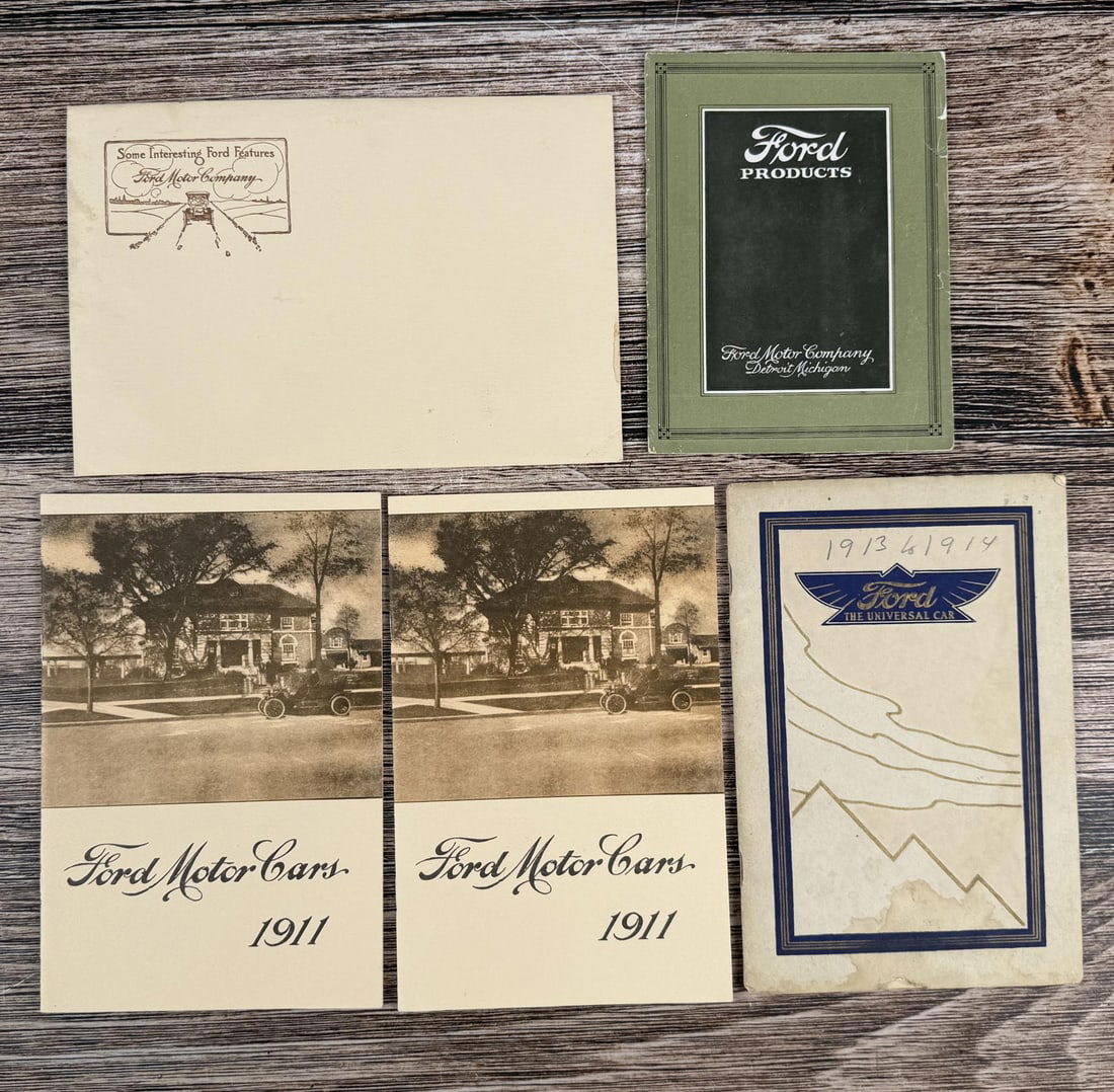 Ford Model T Touring Car Runabout Sales Brochures: 1911 to 1913 brochures and booklets for price changes.