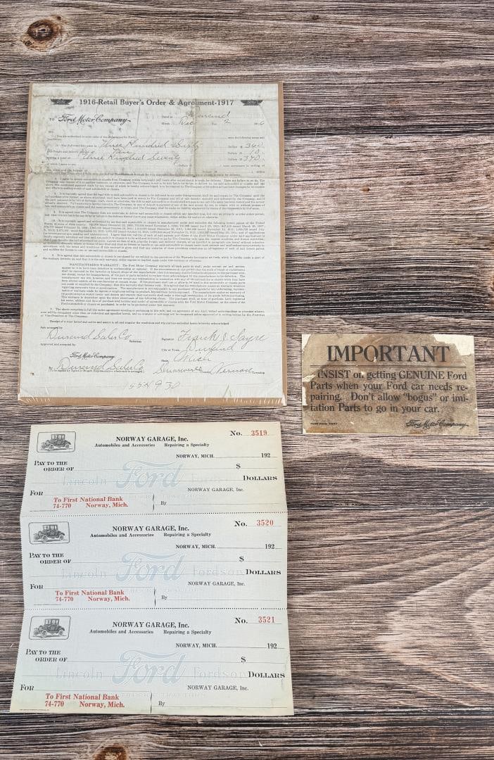 Ford Model T Billheads Checks and Ephemera: Nice grouping