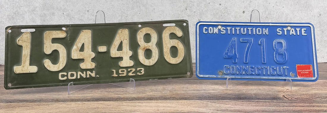 1923 and 1970s Connecticut License Plates: Nice grouping