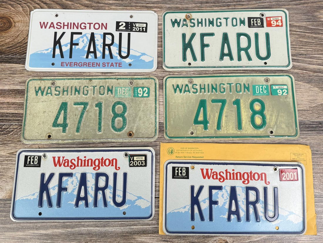 Collection of Washington Vanity License Plates (1 of 4)