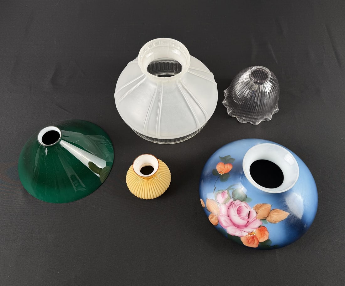 Cased Holophane and Kerosene Lamp Shades (1 of 4)