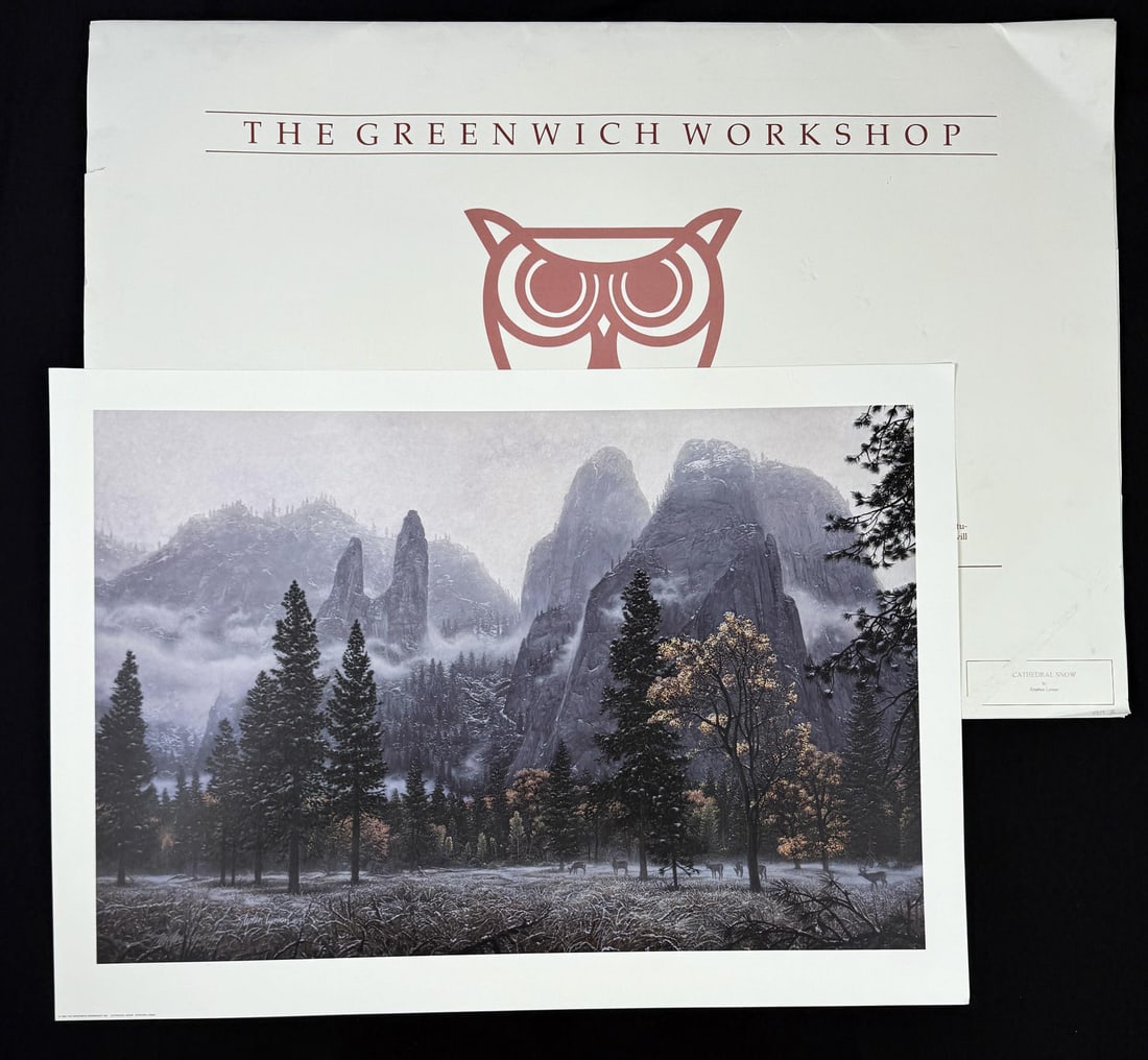 Stephen Lyman Cathedral Snow Print: Signed and Numbered. 23 1/2" by 33".