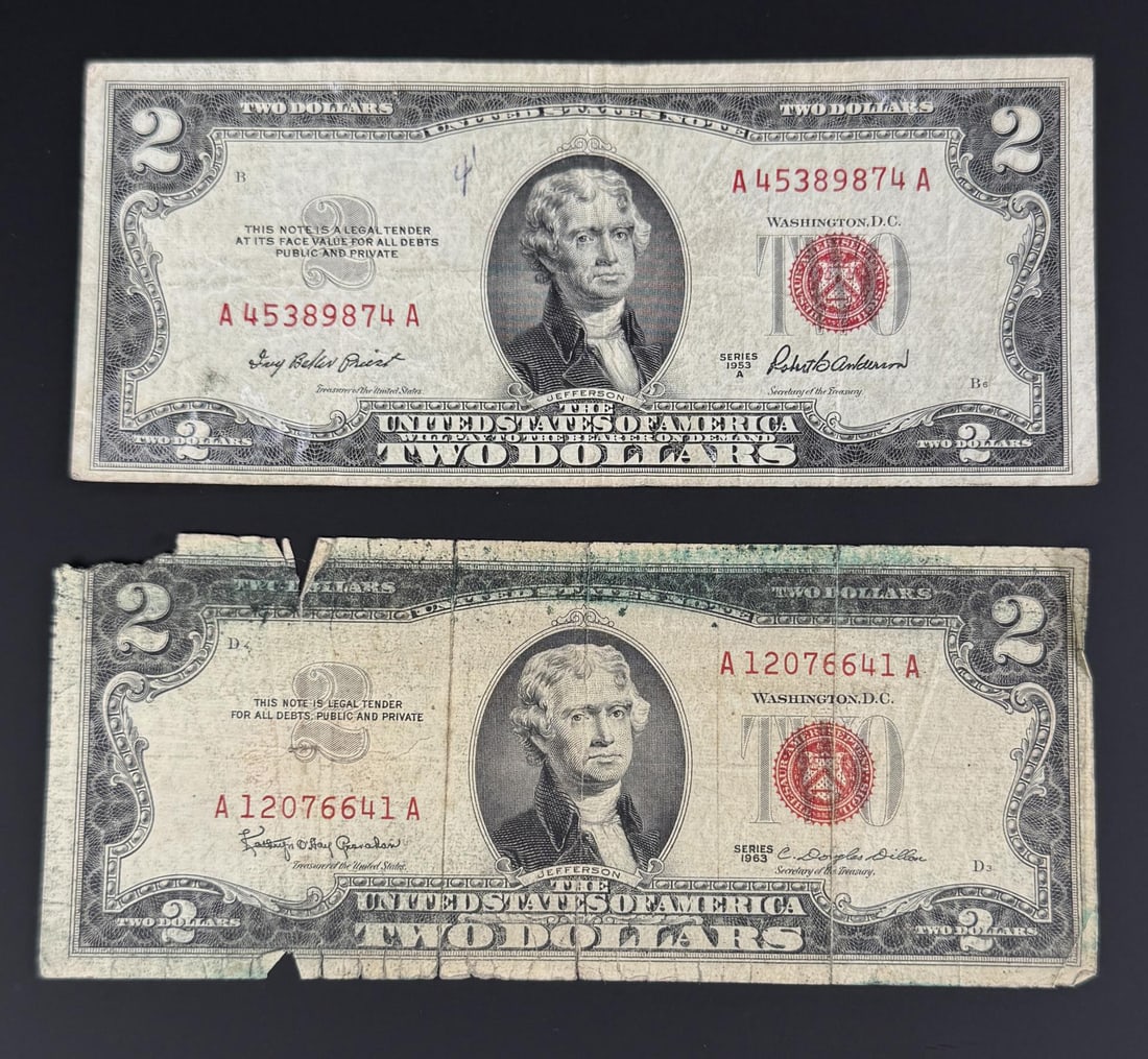 Red Seal $2 Bills Notes: Nice grouping.