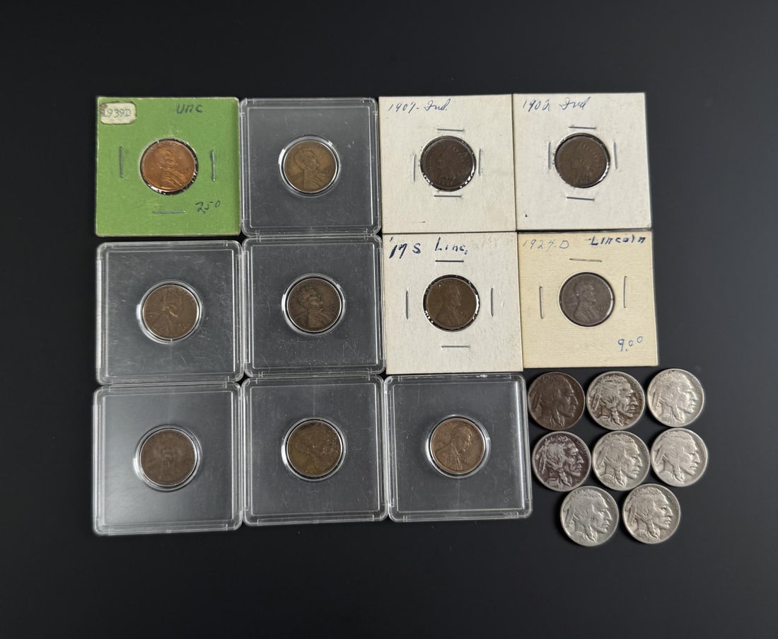 Wheat Cents Indian Head Cents Buffalo Nickels (1 of 3)