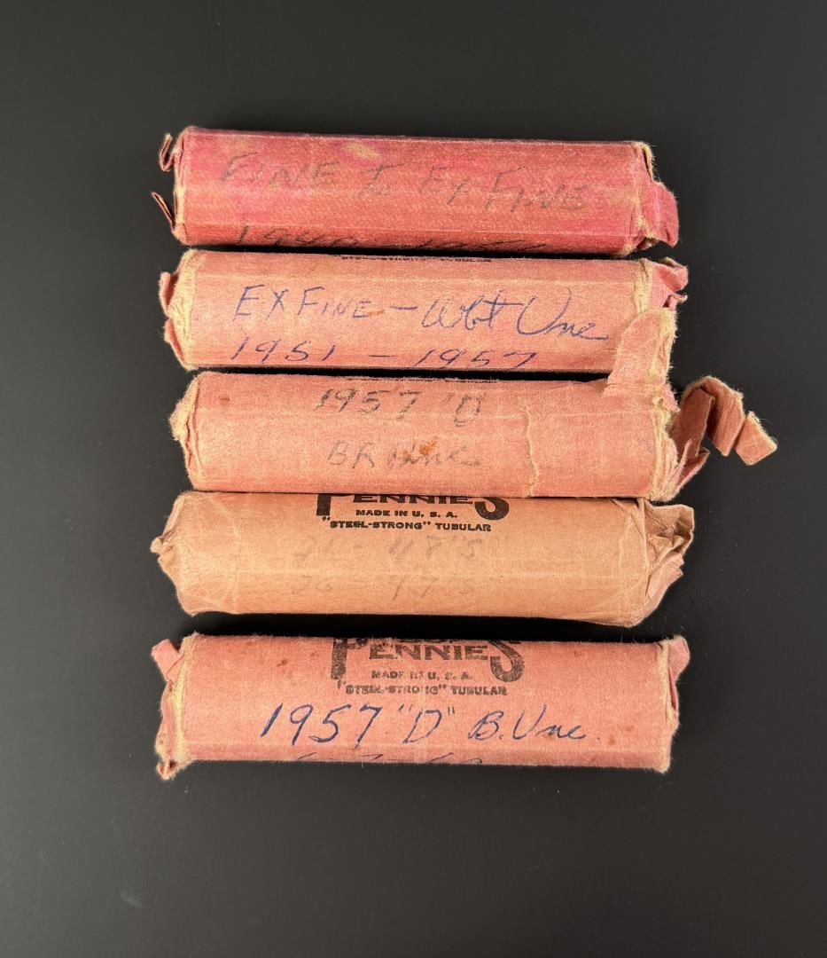 Uncirculated Rolls of Lincoln Wheat Pennies: Nice grouping.