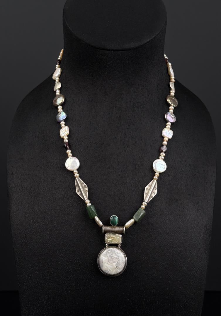 Sterling Silver Multi Stone Necklace (1 of 8)