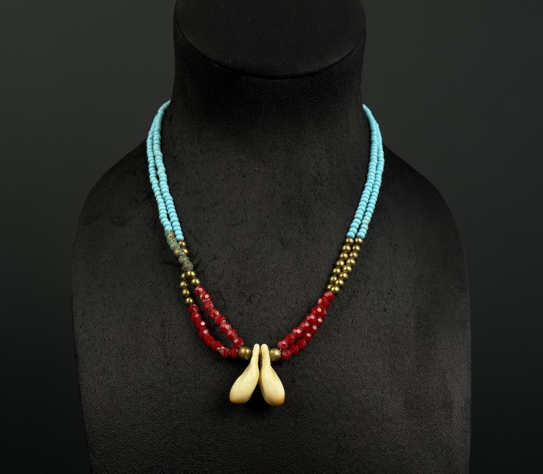 Montana Crow Indian Elk Tooth Necklace (1 of 6)