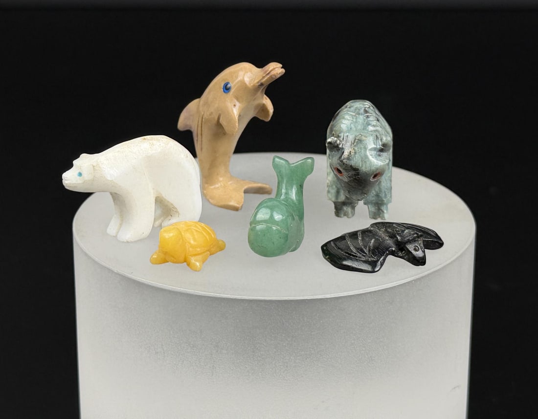 Collection of Carved Animal Fetish Beads: A couple are Zuni.