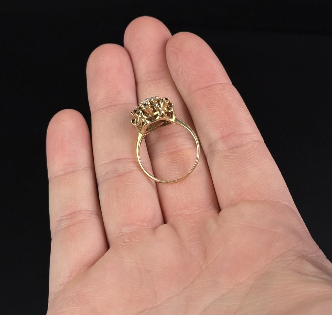 10k Gold Opal and Ruby Cocktail Ring - 3