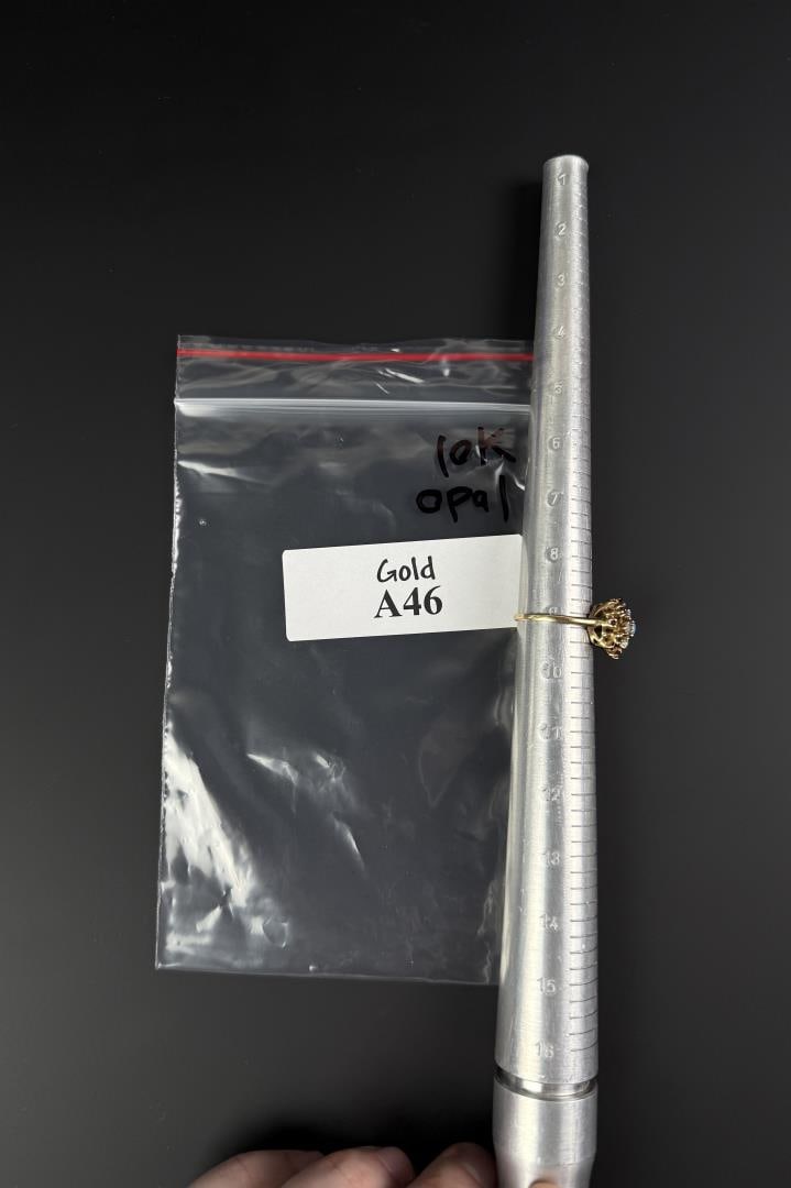 10k Gold Opal and Ruby Cocktail Ring - 5