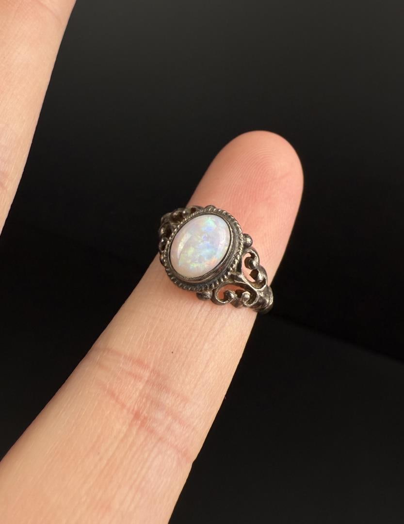 Sterling Silver Opal Ring - 3