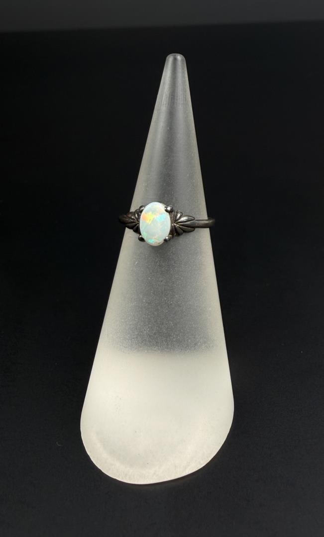 Sterling Silver Opal Ring - 5
