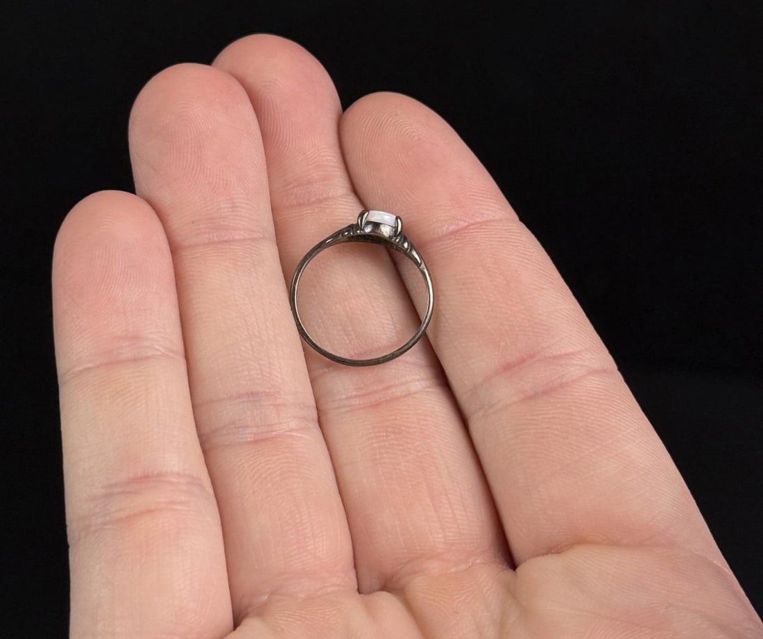 Sterling Silver Opal Ring - 8