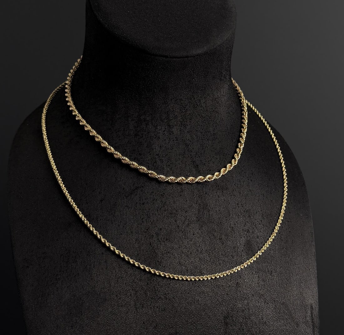 14k Gold Rope Chain Necklaces (1 of 8)